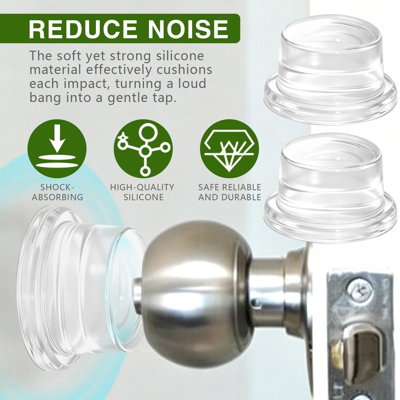 4 PCS 1" Thick x 1.6" Clear Silicone Door Stoppers