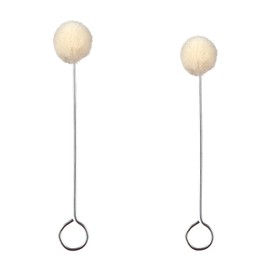 Wool Daubers Ball Brush, 50Pcs 2 Sizes Leather Dye Tool with Metal Handle, Fluffy Leather Dye Dauber for Dying, Gluing, Diy Crafts Projects