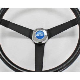 Grant 67-68  Chevelle Nova Impala 14 3/4" vintage black steering wheel blue bowtie