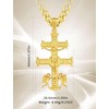 INFUSEU Caravaca Cross Necklace, 925 Sterling Silver Golden Pagan Medal
