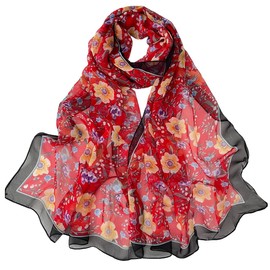 FAIRYGATE Ladies Scarf Chiffon Women Neck Scarfs Soft Headwrap Girls Headscarf Sheer Wrap Women's Scarves Wraps 160 x 50 cm Suitabe for Any Special Occasion Shawl Shawls for Weddings B7009