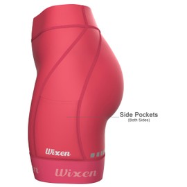 Wixen Women's 4D Padded Cycling Shorts with Pockets – High Waist, Moisture-Wicking Bike Underwear Shorts for Road Biking and Spinning – Fuchsia – S