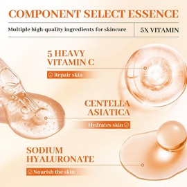 Renewal Facial Serum with 5X Vitamin C, Hyaluronic Acid & Niacinamide – Repairing, Moisturizing & Nourishing Skincare for Glowing Skin, 1.1 fl oz