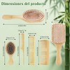 6pcs Peines de Madera Bambu, Cepillos para Cabello de Almohadilla