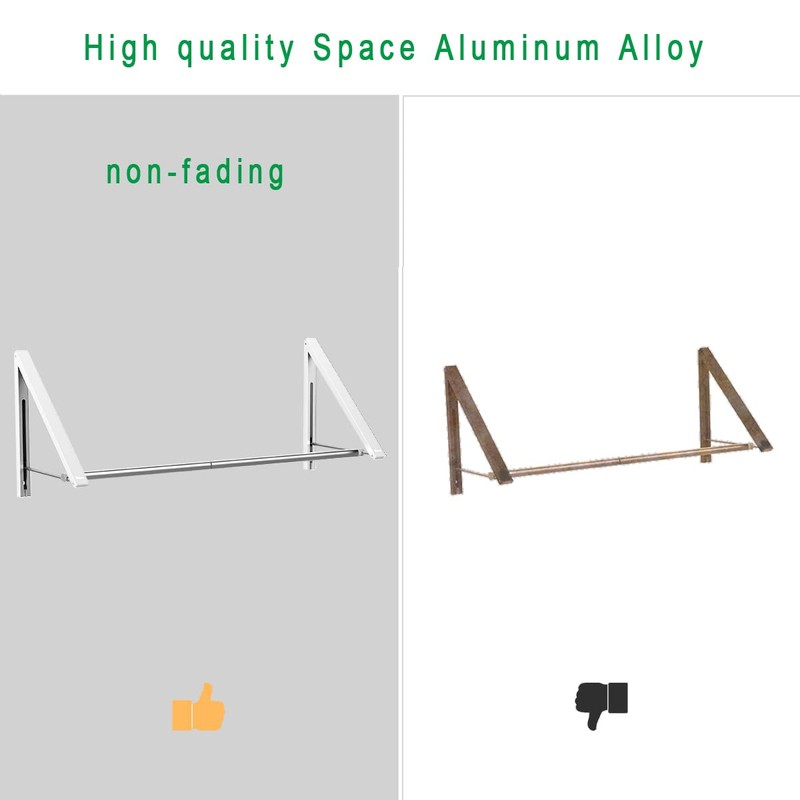 Anjuer Laundry Room Drying Rack Wall Mounted Clothes Hanger Folding