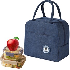MonoFresh MF-000001-BWD Cool Bag Small Mini Lunch Bag Women Men 6L Lunch Bag Thermal Bag Waterproof Foldable Lunch Bag Insulated for Work School Travel Picnic