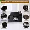 Niciksty Wood Desktop Mail Organizer, Mail Organizer Countertop with 6
