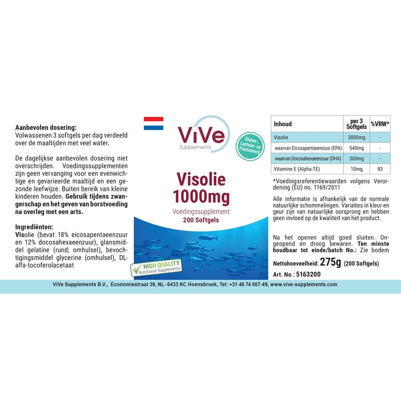 Fish Oil - 200 Softgels - 3000 mg per Daily