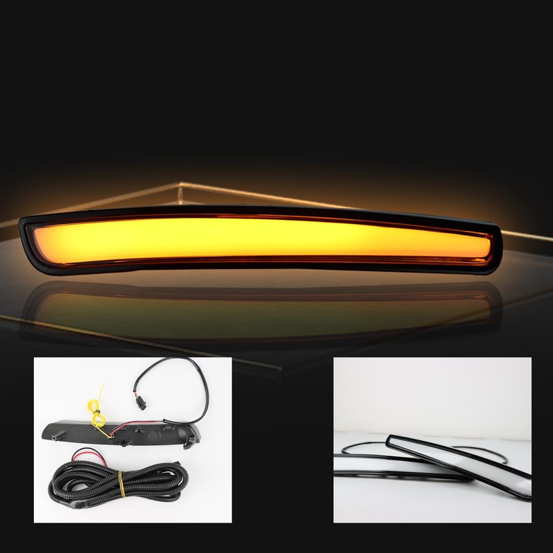 ZDEERAOTO LED Front Bumper Fog light DRL Amber Sequential Turn
