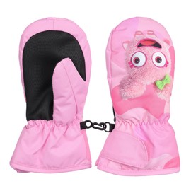 FAYHIJUN Waterproof Kids Mittens Toddler Winter Cold Weather Thermal Fleece Lined Warm Gloves Snow Ski Glove for Age 1-9 Boys Girls Baby Skiiing Snowboarding Cycling Running Walking Outdoor M