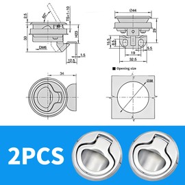 Pull Lock Furniture Lock for Camping Boat Caravan Flush Hatch Locker Cabinet Pull Lift Hatch Latch Lock Pack of 2