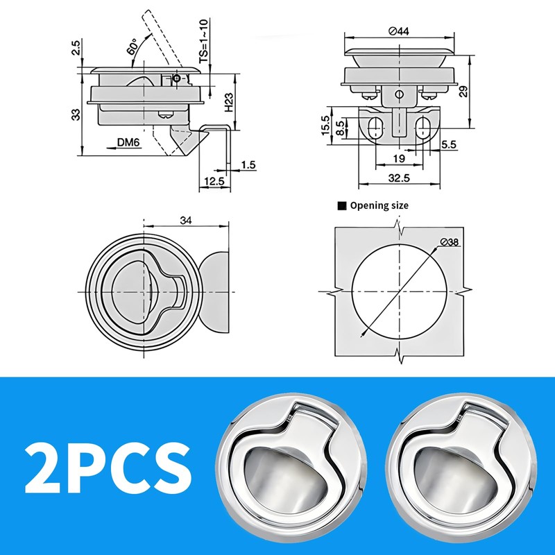 Pull Lock Furniture Lock for Camping Boat Caravan Flush Hatch