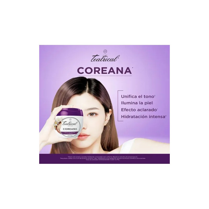 Teatrical Crema Piel Coreana Celulas Madre& Arroz 2pz