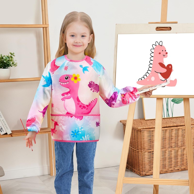 Grembiule da Pittura Bambini - Dinosauro Impermeabile Grembiule Pittura Bambini