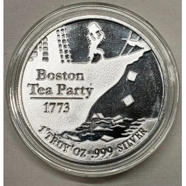 Silver Shield 1oz Silver Don't Tread On Me Snake 1773 Boston Tea Party Silver Round Coin
