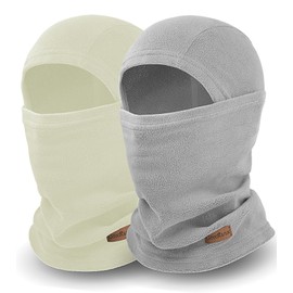 Winter Balaclava Ski Face Mask for Cold Weather (US, Alpha, One Size, White,Grey)