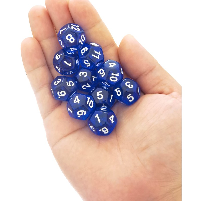 D12 Dice, 10 pcs Polyhedral Dices Set Clear 12 Sided