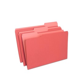 Staples File Folders, 1/3 Cut, Legal Size, Red, 200/Carton (ST224550-CCVS)