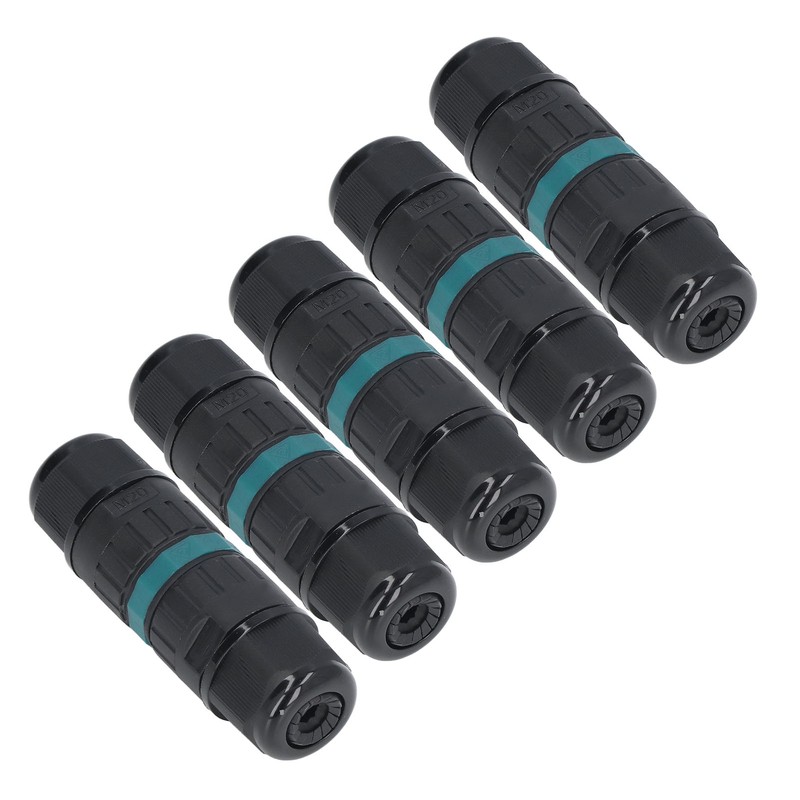 5Pcs Waterproof Connector M20 3pin 9-12mm Quick Connection Accessory for