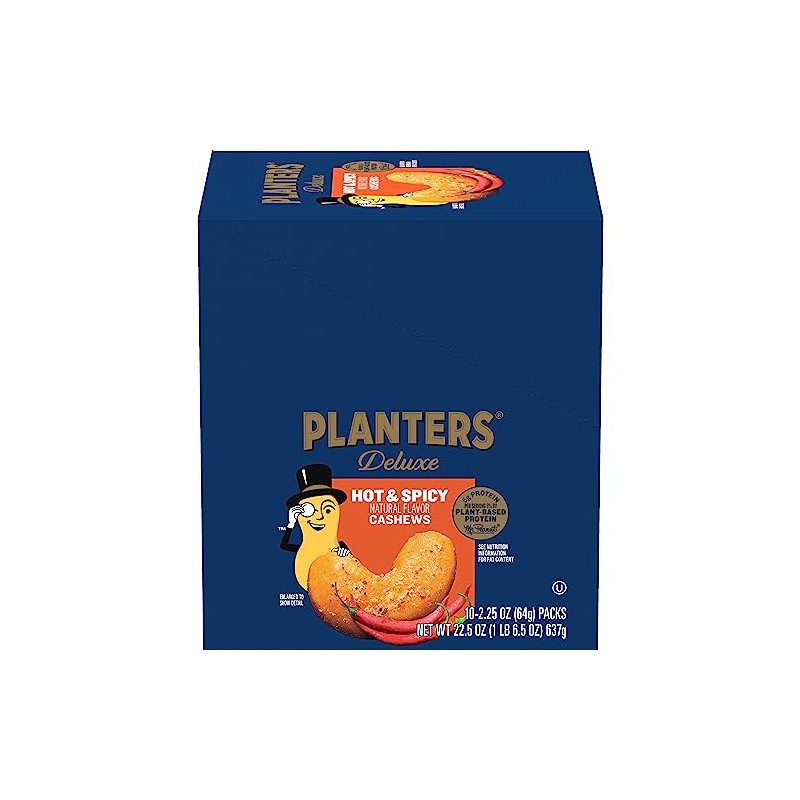 PLANTERS Spicy Cajun Cashews, 2.25 oz bags (Pack of 10)