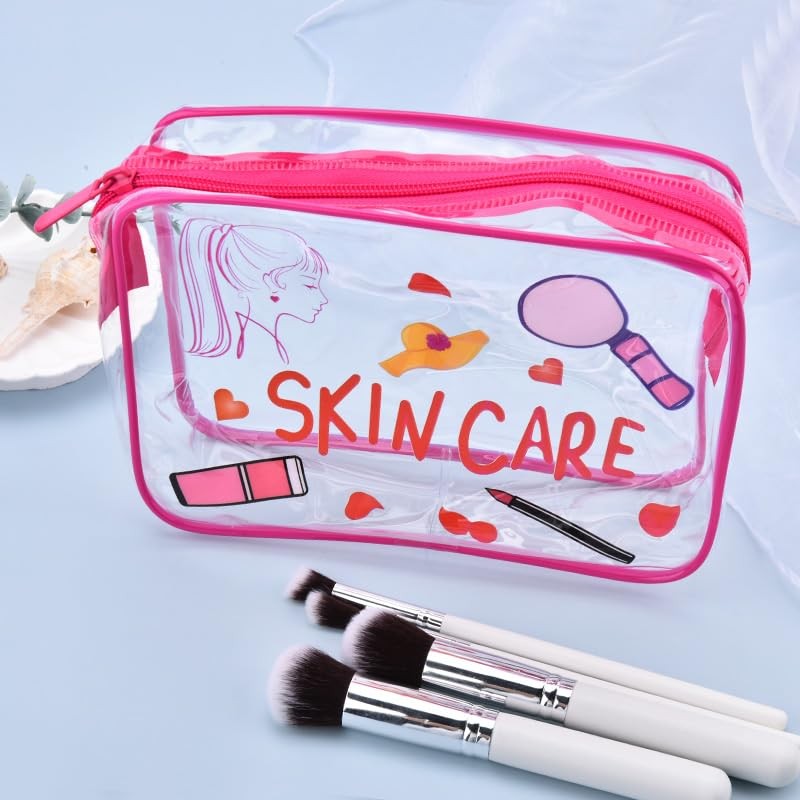 Clear Skincare Travel Pouch for Women Girl Transparent Makeup Bag