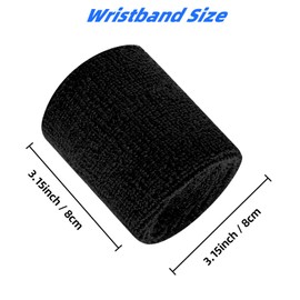 Sweatbands Sport Wristband for Men & Women, 8 pcs Moisture Wicking Athletic Sweatband for Athletic Exercise, Tennis, Running, Basketball, Football, Working Out