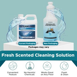 Steam & Go Demineralized Water - Multisurface Cleaner, PVC-Free Ready-to-Use for Mops & Floor Steamers - Ideal for Kitchen, Bathroom, & Home Surfaces - Clean Ocean Scent - 32oz (Pack of 1)