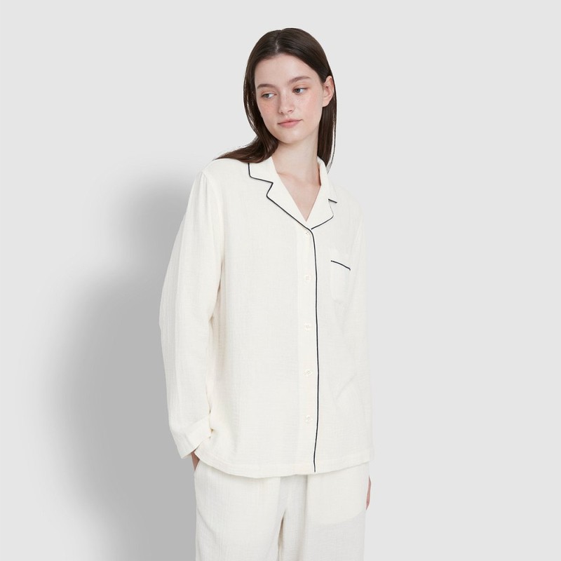 JAJU [JAJU/자주] 여 이중지 파자마 세트_아이보리 [JAJU] Women's Double Fabric