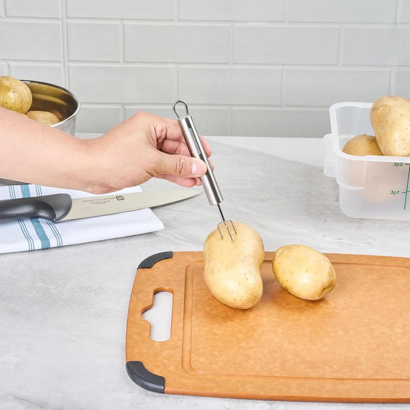 KIMHOME 4Pcs Stainless Steel Potato Fork, 3 Prongs for Vegetables