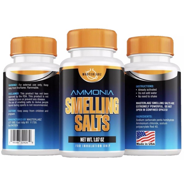 MASTERLABZ Ammonia Smelling Salts (2.0 Formula) Pre-activated And Ready To