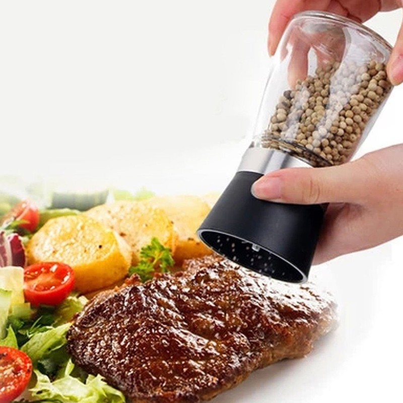 BlueSnail Manual Grips Glass Salt Pepper Grinder Seasoning Bottle (5.1",