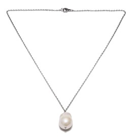 Anthony Vincent Collar/Colgante Perla Barroca con cadena de Plata. 925. Regalo para mujer con certificado de autenticidad!