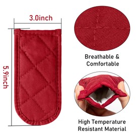 R HORSE 6Pcs Hot Handle Covers Heat Resistant Pot Pan Handle Covers Cast Iron Skillet Pot Holder Sleeves Mitt for Kitchen Baking Cooking BBQ Cookwares