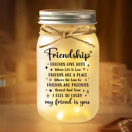 Afterprints Friendship Gifts for Women, Unique Friends Mason Jar Night Light, Birthday Gifts for Best Friend Ideas, Long Distance Friendship Presents
