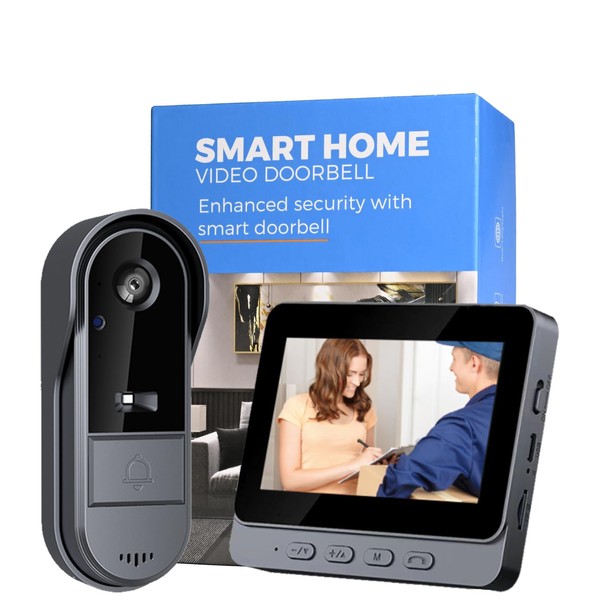 Winnes Video Doorbell with 1080P Camera, 2.4G Bluetooth IP65 Rainproof,