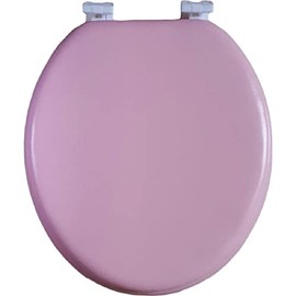 J&V Textiles Soft Round Toilet Seat With Easy Clean & Change Hinge, Padded (Pink)*