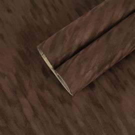 CHIHUT 12"x100" Self Adhesive Brown Velvet Flock Liner for Jewelry Dresser Cabinet Soft Peel and Stick Felt Flocking Contact Paper Striped Velvet Flocking Fabric Liner for Drawers Shelves Art Crafts