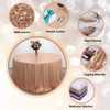 TCBESTO Rose Gold Sequin Tablecloth 50" x 50" Glitter Table