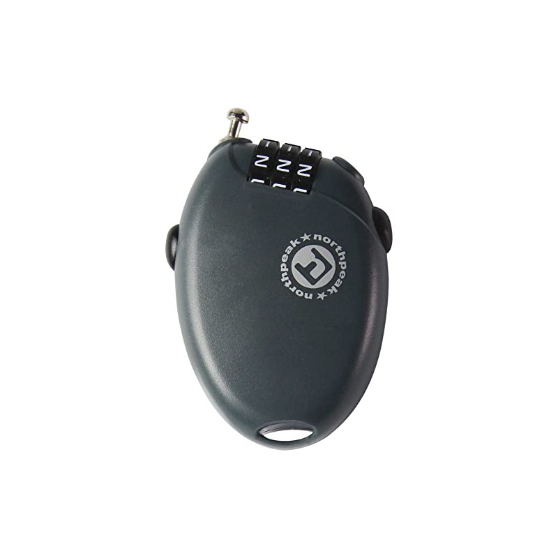 North Peak NP-3326 BK Cable Lock, Dial Type, Snowboard, Maximum