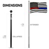 G128 Combo Pack: 16 Ft Telescoping Aluminum Flagpole (Black) &