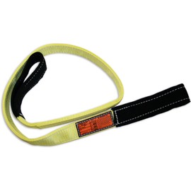 Stren-Flex EEF1-902CE-10 Type 3 Heavy Duty Nylon Flat Eye and Eye Web Sling with Wrapped Eyes, 1 Ply, 3200 lbs Vertical Load Capacity, 10' Length x 2" Width, Yellow
