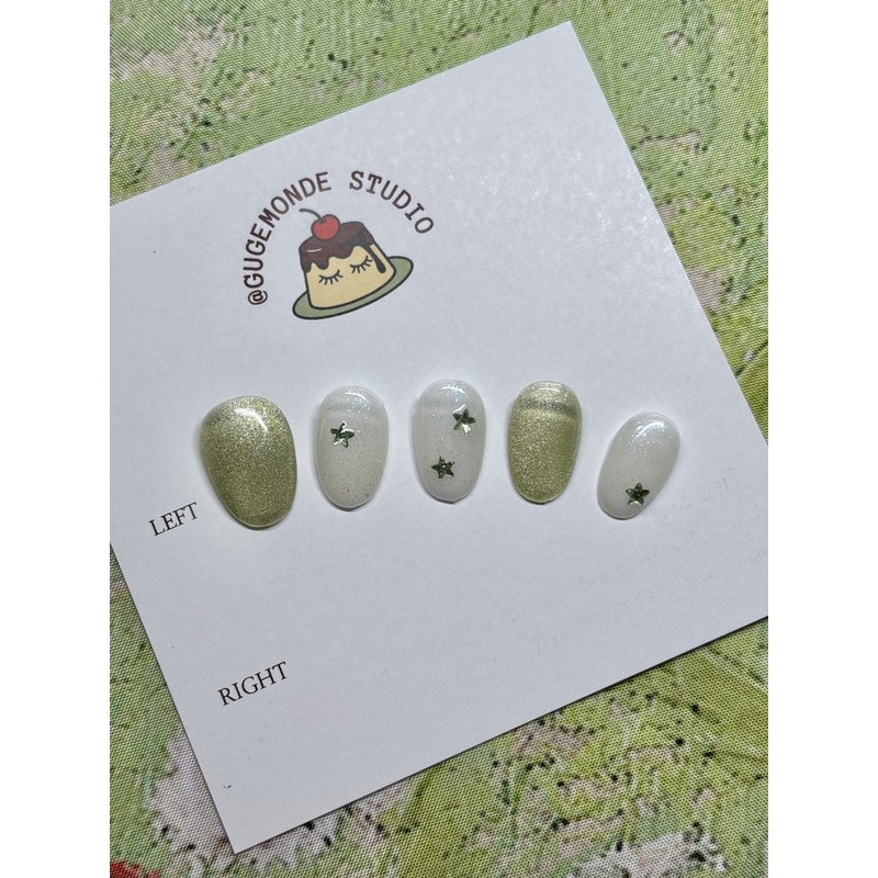 A star on a kiwi [Magnetic Nail] Cost-effective handmade nail