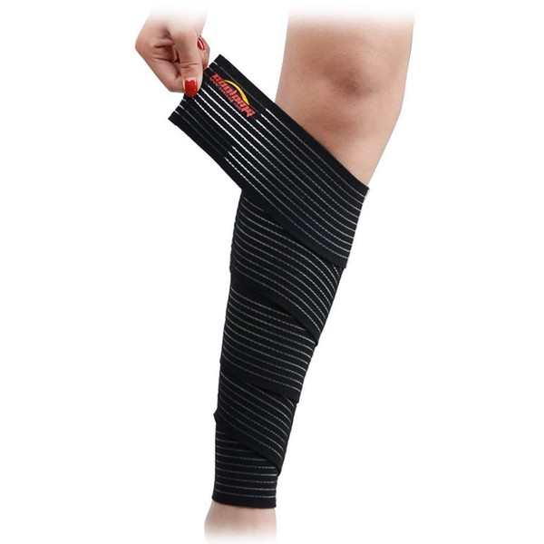 COOLOMG Damen Herren Stützbandagen Kniebandage Handgelenkbandage mit Klettverschluss für Stabilität beim Sport Schwarz 116 * 7.5CM (1 Paar)