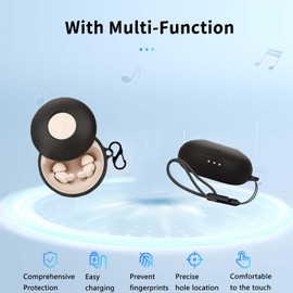 for Soundcore Sleep A20 Case Cover,NOUKAJU Earphone Protective Cover(with Carabiner + Lanyard + Cleaning Pen) Drop-Proof,Shock-Proof,Dust-Proof,Case for Soundcore Sleep A20(Black)