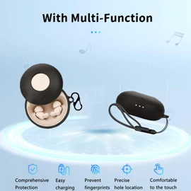 for Soundcore Sleep A20 Case Cover,NOUKAJU Earphone Protective Cover(with Carabiner + Lanyard + Cleaning Pen) Drop-Proof,Shock-Proof,Dust-Proof,Case for Soundcore Sleep A20(Black)