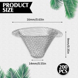 Funrous Stainless Steel Screens 3/4 Inch Conical Design Bowl Screen Filters Metal Filters Screens Filters, Adjustable Size(200 Pcs)