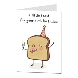 30th Birthday Card For Women Funny Her Female Here's A Toast 30 Today For Daughter Girlfriend Wife Auntie Best Friend Bestie