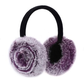 Rabbit Hair Earmuff for Winter, Soft and Warm,Foldable and Easy Carry (Purple)