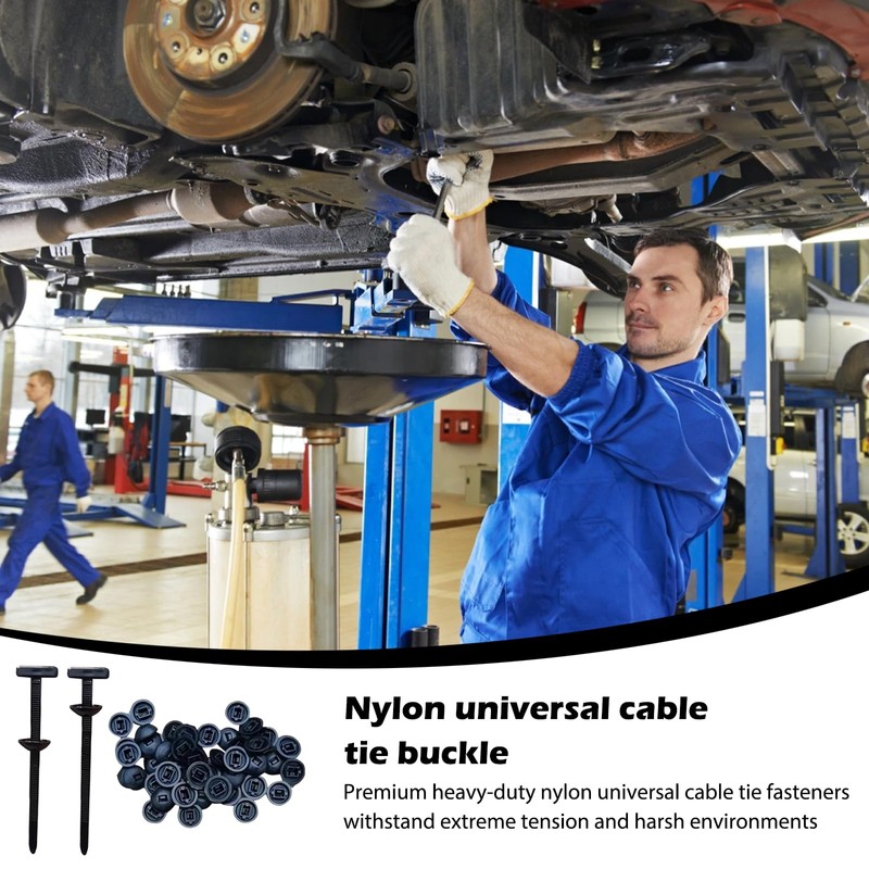 Pack of 100 Nylon Universal Cable Tie Buckle, Robust Self-Locking