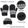 Kids Winter Soft Warm-Knit-Mittens, Boys-Girls Snowflake-Print Warmly Double-Layer Snow-Mittens Ski-Gloves